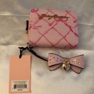 Juicy Couture Chiffon Pink Lovely Bow Small ZA Wallet Wristlet NWT